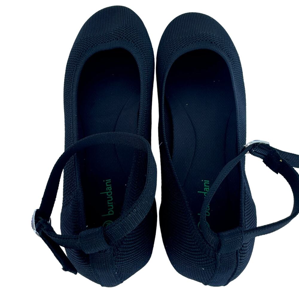 NWT Burudani Black Knit Removable Insole Round Toe Ankle Strap Ballet Flats 9 - Picture 12 of 12